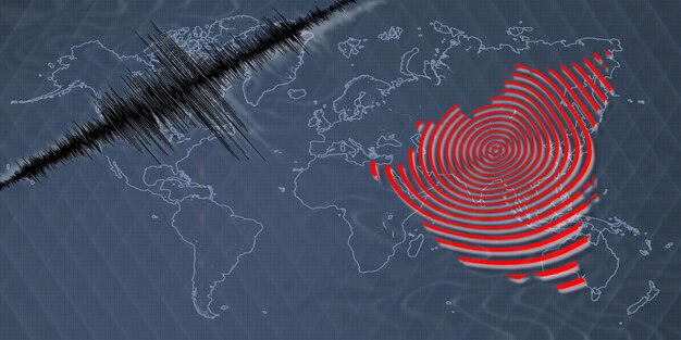 Foto mapa del terremoto de actividad sísmica en nicaragua