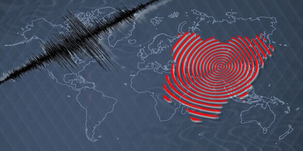 Foto mapa del terremoto de actividad sísmica en nigeria