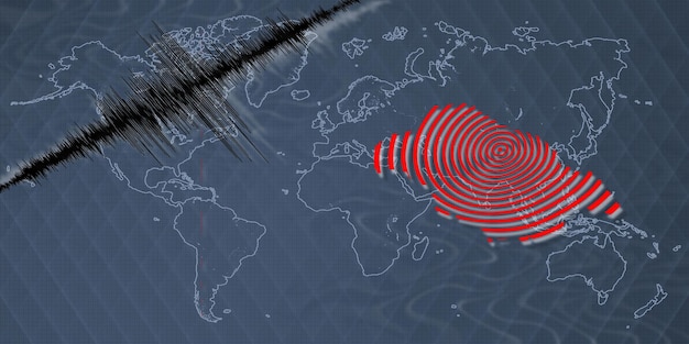 Mapa del terremoto de actividad sísmica de Pitcairn