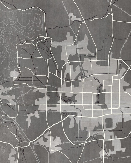 Mapa topográfico del área urbana