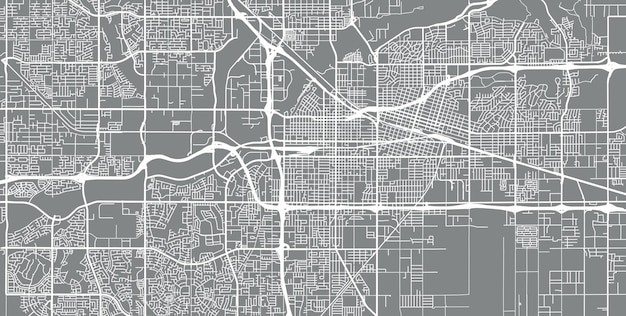 Foto mapa urbano vectorial de la ciudad de bakersfield, california, estados unidos de américa