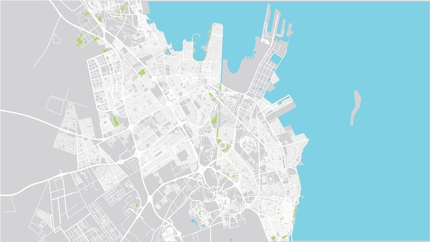 Mapa urbano vectorial de la ciudad de dammam, arabia saudita, oriente medio