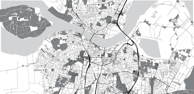 Mapa urbano vetorial da cidade de Aalborg Dinamarca