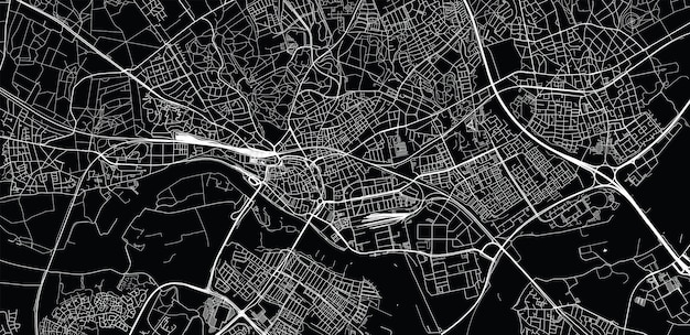 Mapa urbano vetorial da cidade de Arnhem, Holanda