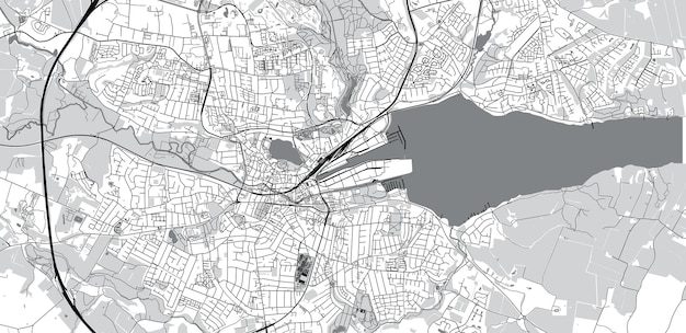 Mapa urbano vetorial da cidade de Kolding Dinamarca