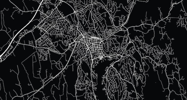 Mapa urbano vetorial da cidade de sandefjord noruega europa