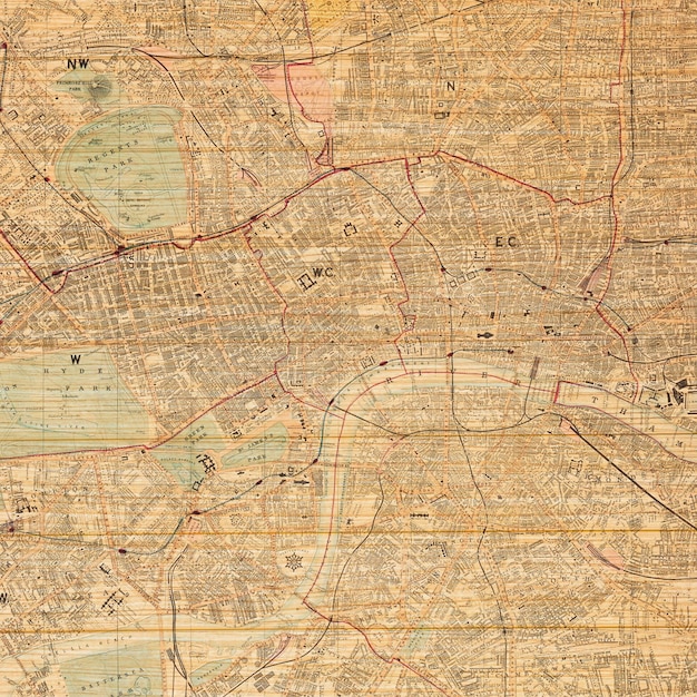 Foto mapa vintage com fundo de madeira