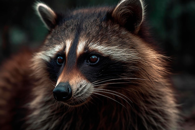 Mapache salvaje en el bosque IA generativa