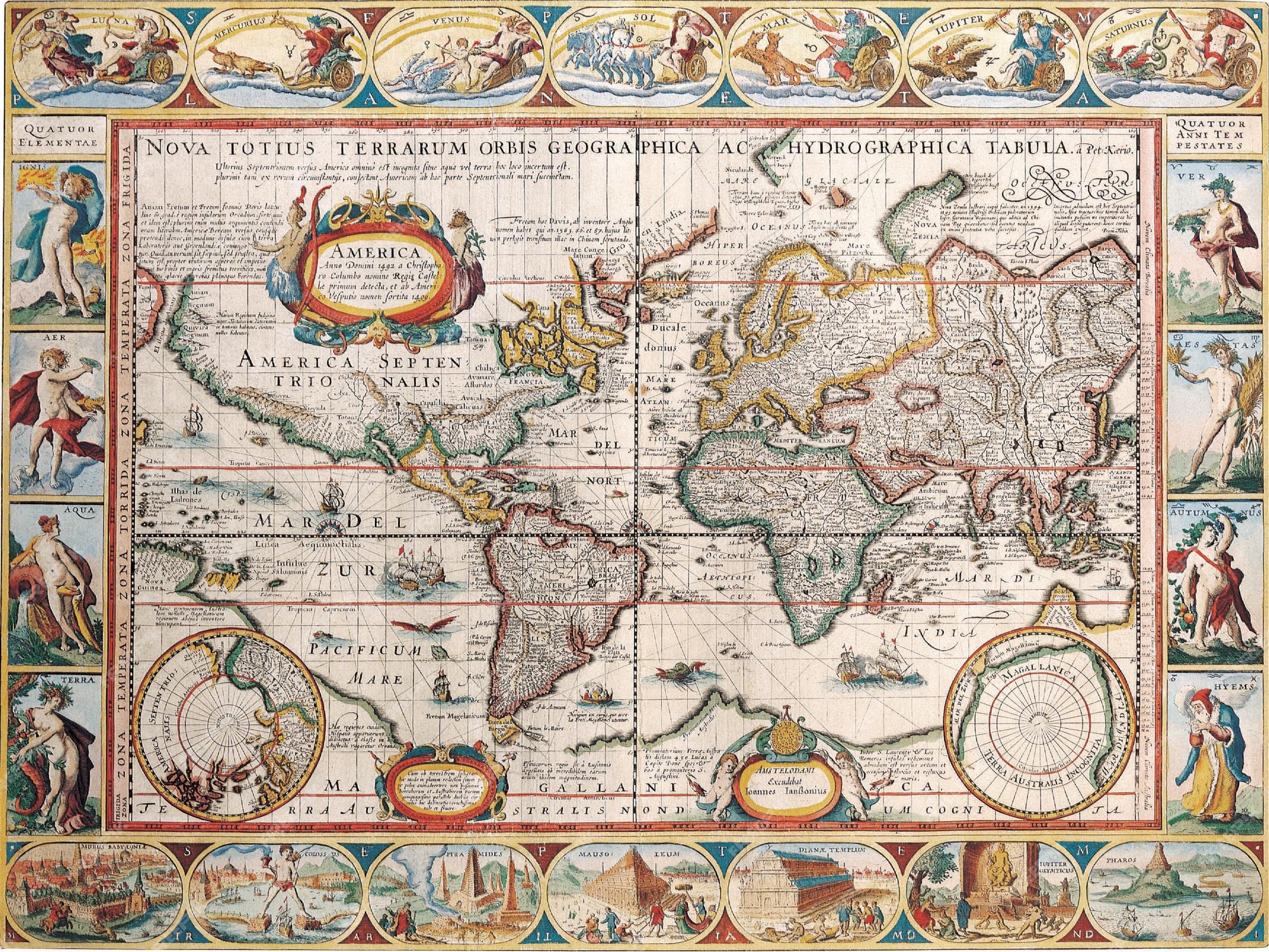 Mapas Antiguos Del Mundo Las Américas Pieter Van Den Keere C 1628