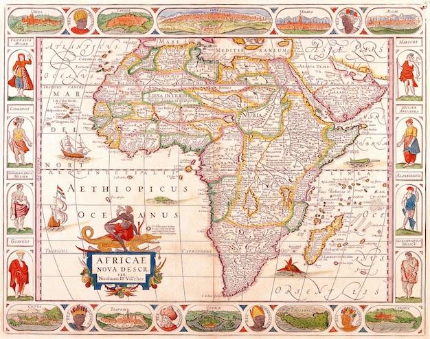 Mapas antiguos del mundo Mapa de África Nicolas Visscher c 1658