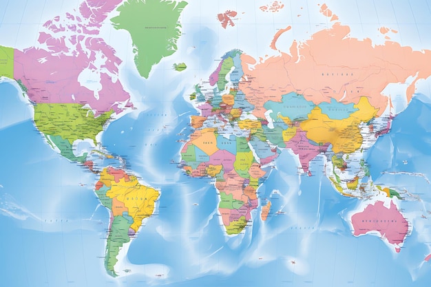 Foto mapeando o mundo explorando a geografia global através de mapas mundiais