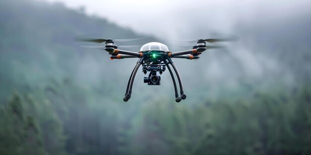 Mapeo aéreo de drones después de un desastre forestal para evaluar los daños y monitorear los cambios Concepto Topografía aérea Mapeo forestal Evaluación de desastres Monitoreo ambiental Tecnología de drones