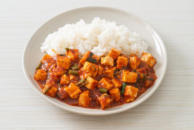 Mapo Tofu - Das traditionelle Sichuan-Gericht aus Seidentofu und Rinderhackfleisch, vollgepackt mit Mala-Geschmack aus Chiliöl und Sichuan-Pfefferkörnern - Asiatische Küche