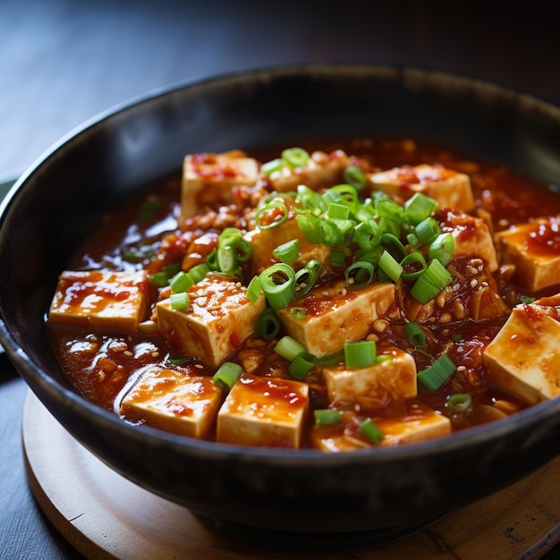 Foto mapo tofu, una delicadeza de sichuan sabrosa y picante