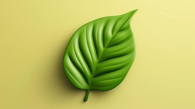 Maqueta 3d de hojas de árboles y plantas Ecología concepto de productos biológicos y naturales Vista cercana de la licencia