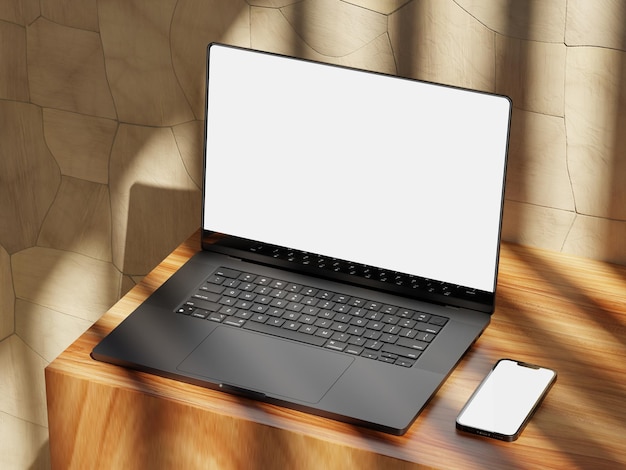 Maqueta de aplicación web de dispositivo múltiple receptivo renderizado 3D realista