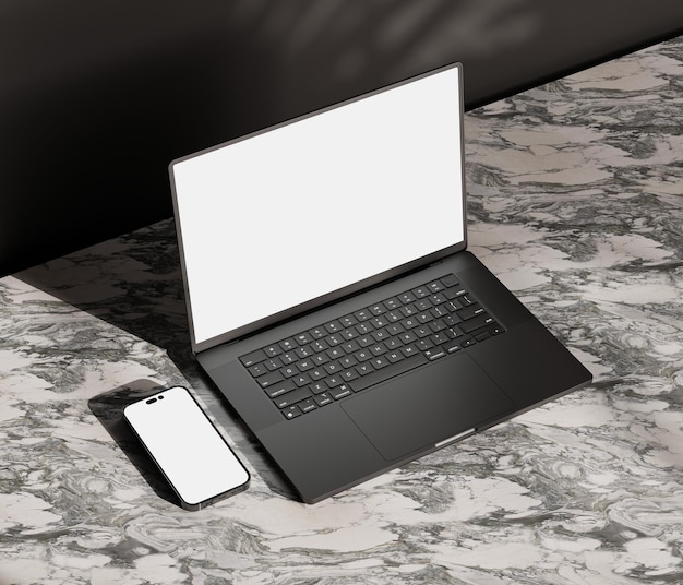 Maqueta de aplicación web de dispositivo múltiple receptivo renderizado 3D realista