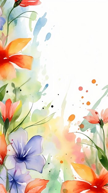 Maqueta de banner de flores fondo de banner de acuarela colorida con espacio para texto