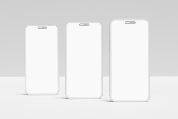 Maqueta en blanco de arcilla para teléfonos inteligentes