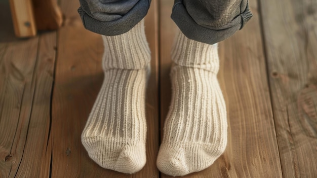 Maqueta en blanco de calcetines térmicos con un interior cepillado perfecto para mantener los pies calientes y cómodos