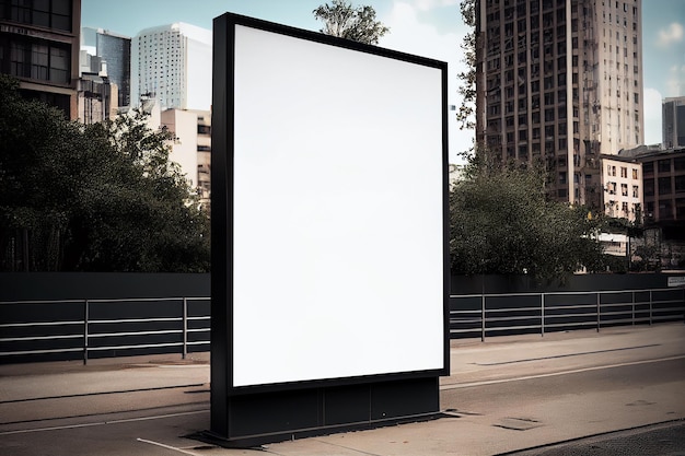 Foto maqueta en blanco para cartel de publicidad exterior billboard en la calle