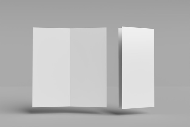 Maqueta en blanco del folleto plegado en dos pliegues DL