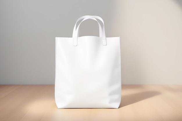 Foto maqueta de una bolsa blanca para diseñadores y comerciantes