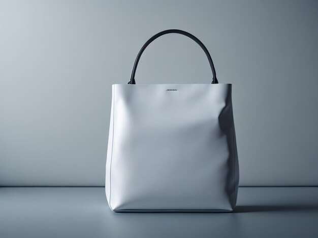 Foto maqueta de bolsa en blanco con fondo minimalista