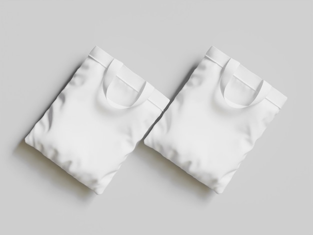 Maqueta de bolsa de compras ecológica de tote de lienzo de color blanco aislado sobre fondo blanco