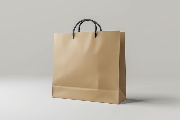 Maqueta de bolsa de compras de papel en estilo minimalista