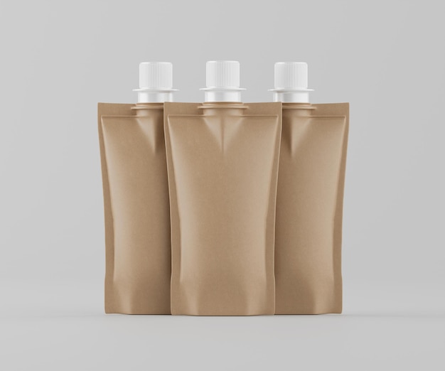 Maqueta de bolsas de alimentos de color beige