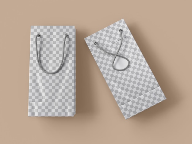 Maqueta del bolso de compras de papel