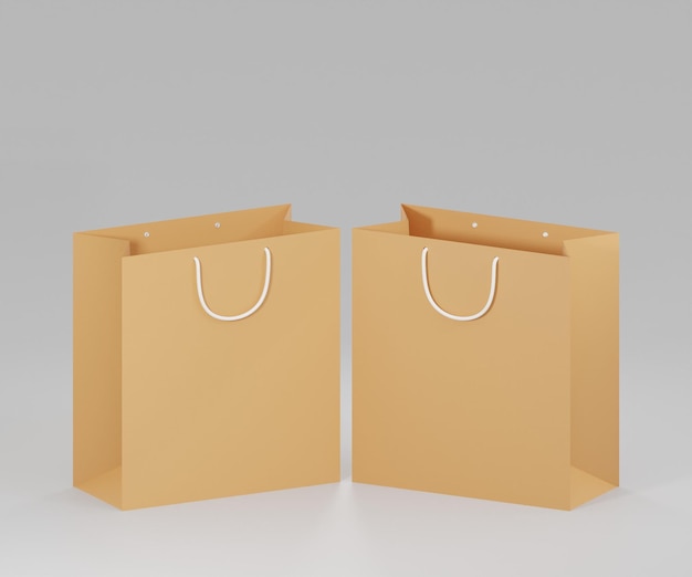 Maqueta del bolso de compras de papel