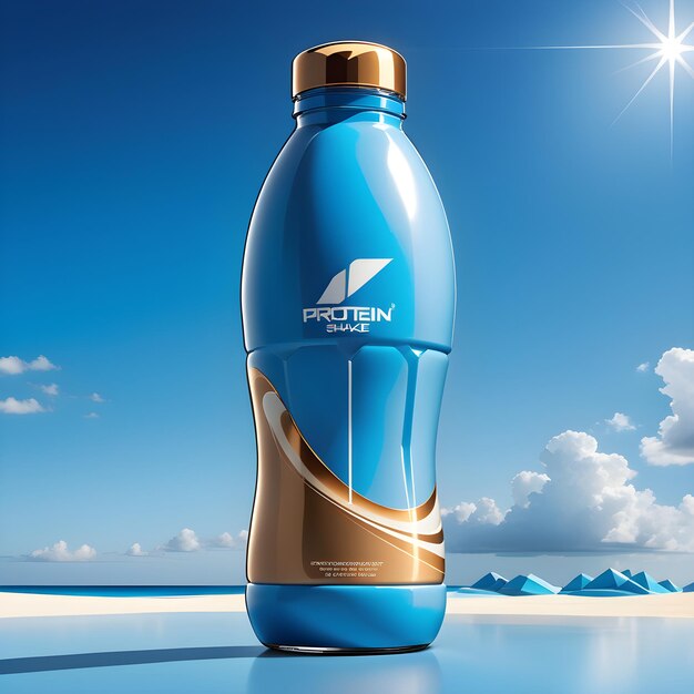 Foto maqueta de botella de agua 3d realista y detallada