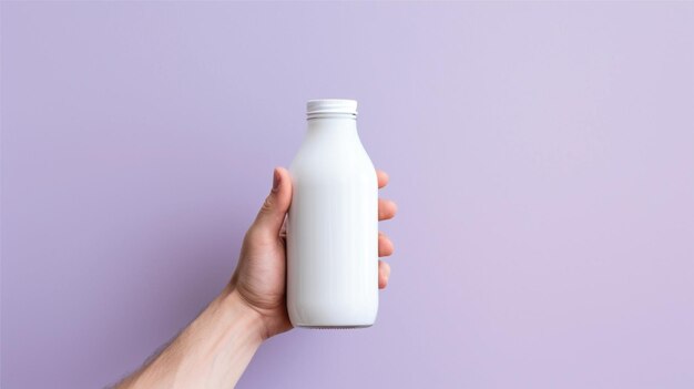 Foto maqueta de botella de leche