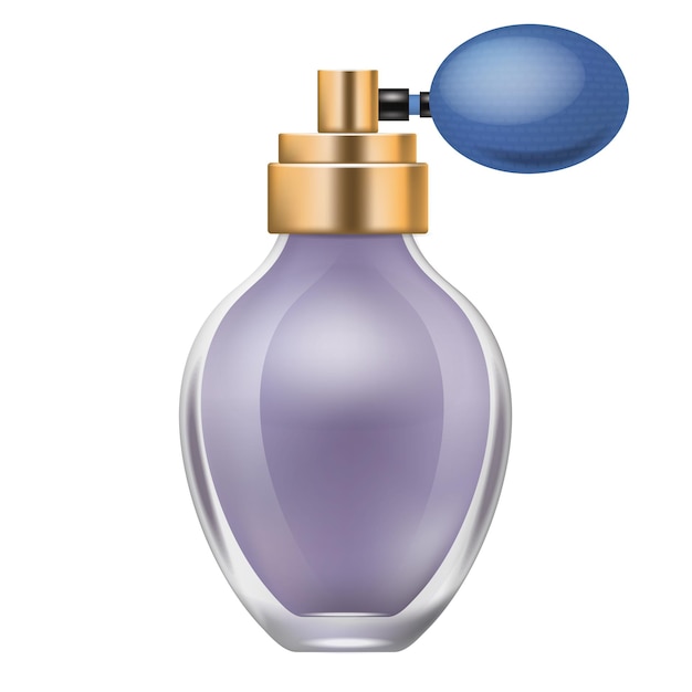 Maqueta de botella de perfume Ilustración realista de maqueta de botilla de perfume para diseño web en blanco