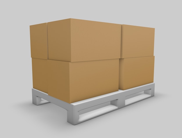 Maqueta de caja de cartón 3d