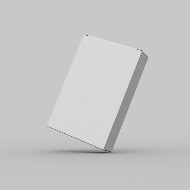 Maqueta de caja de cartón blanco para la marca del producto sobre fondo limpio Ilustración 3D