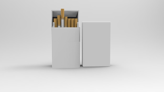 Foto maqueta de caja de paquete de cigarrillos