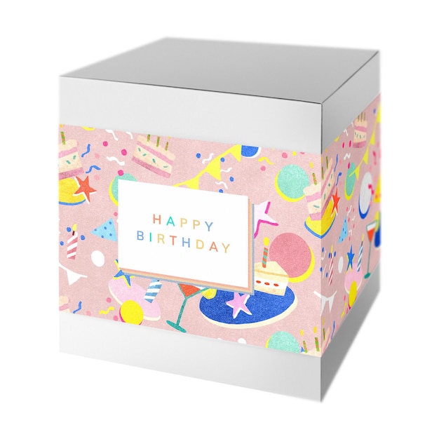 Maqueta de caja de regalo PNG en un fondo transparente