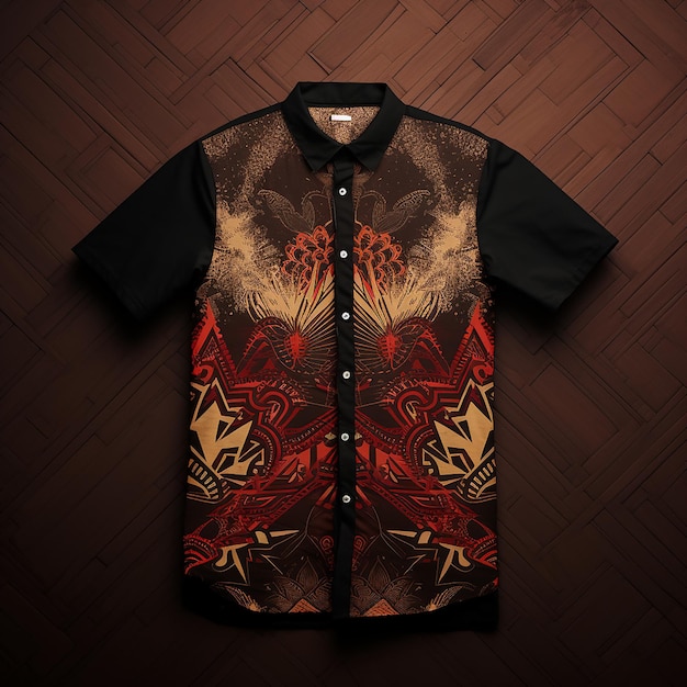 Maqueta de camisa jogja batik