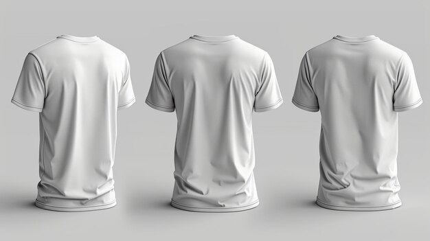 Maqueta de camisa con mangas cortas plantilla moderna diseño de ropa en blanco para hombres ropa deportiva ropa casual aislada sobre un fondo transparente maqueta 3d realista