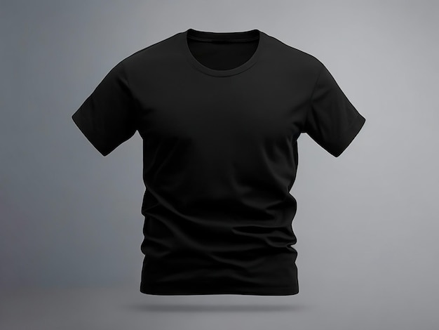 Maqueta de camisa negra en blanco