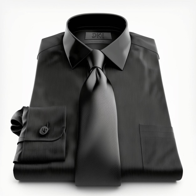 maqueta de camisa negra con corbata