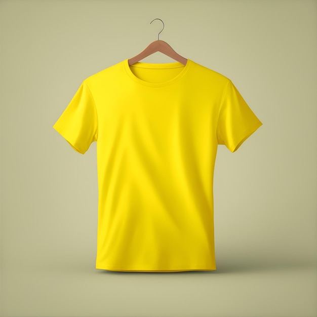 Una maqueta de camiseta amarilla