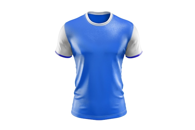 Maqueta de camiseta azul en blanco