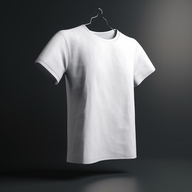 Maqueta de camiseta blanca aislada sobre fondo gris renderizado 3d