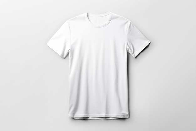 Maqueta de camiseta blanca en blanco con espacio de copia sobre fondo oscuro impresión de diseño de camiseta generada por Ai