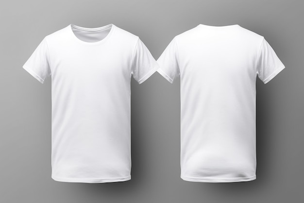 Maqueta de camiseta blanca en blanco con espacio de copia sobre fondo oscuro impresión de diseño de camiseta generada por Ai