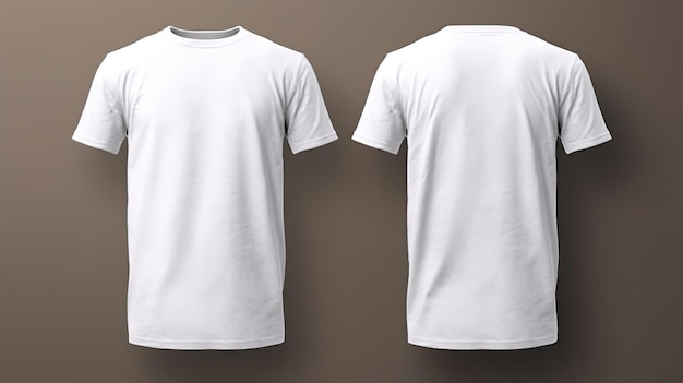 Maqueta de camiseta blanca delante y detrás Generative Ai
